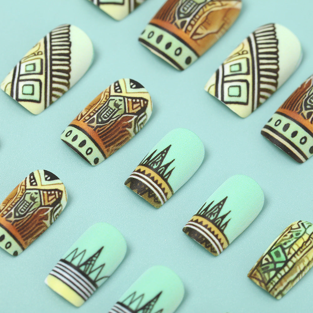 Artificial nails with creative ethnic design Kalsten