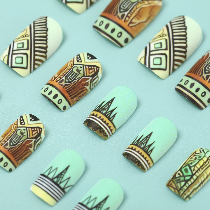 Artificial nails with creative ethnic design Kalsten
