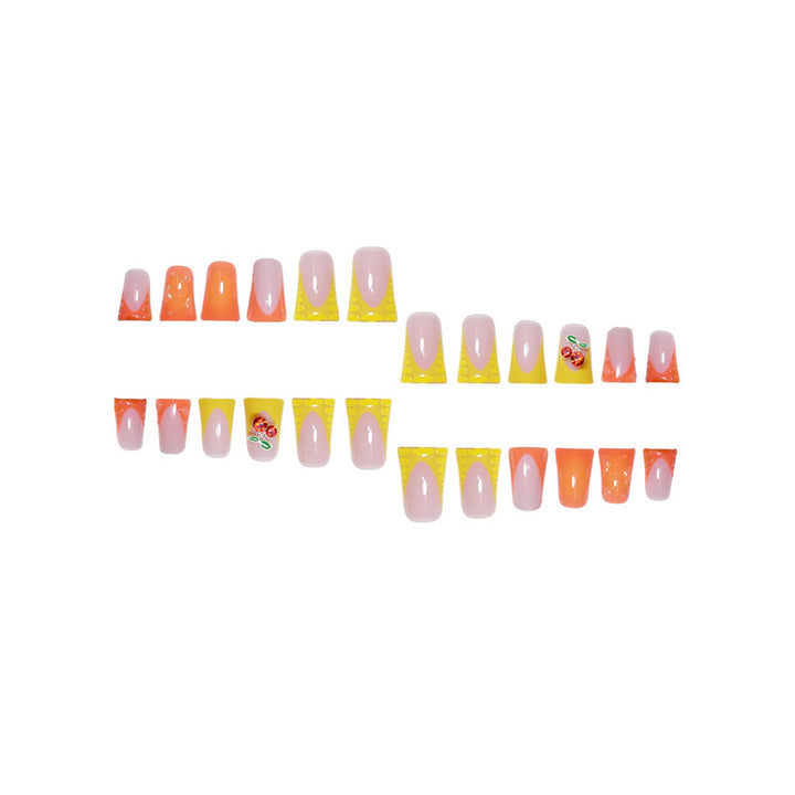 Creative Gel Press-On Nail Set with Fruit Accents Kalsten