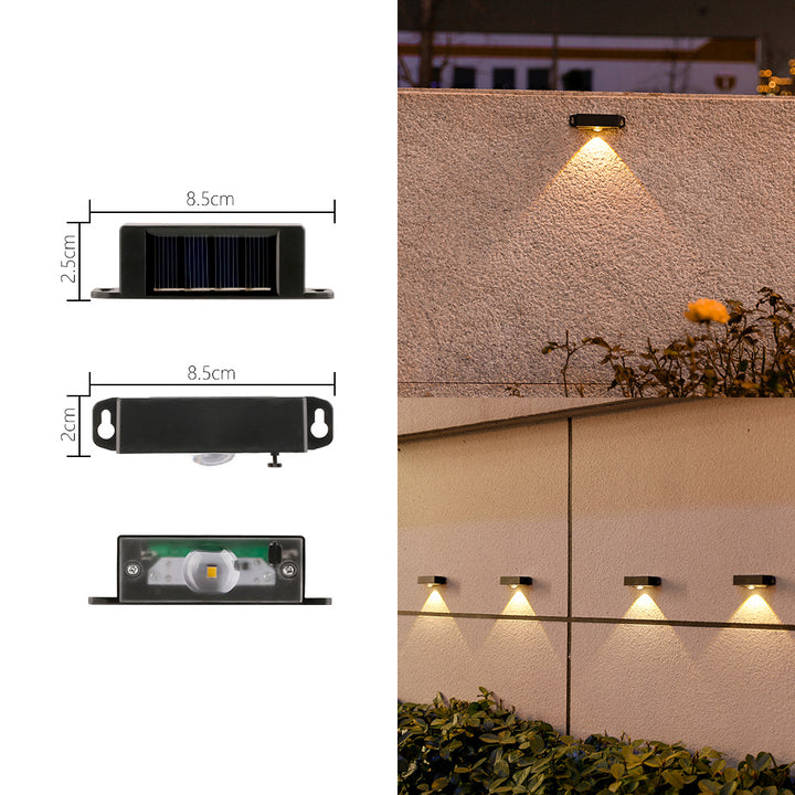 Compact Solar Motion-Sensor LED Wall Light For Outdoor Steps And Fences Kalsten