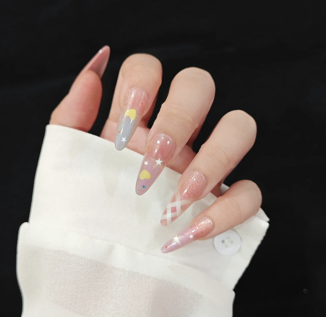 Glossy French Tip Press-On Nails Kalsten 1787395092