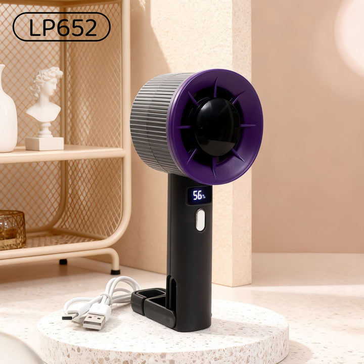Women's portable handheld fan with LED display and USB connection Kalsten