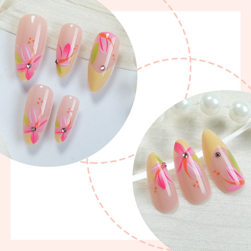 Floral-Themed Press-On Nail Art Kalsten