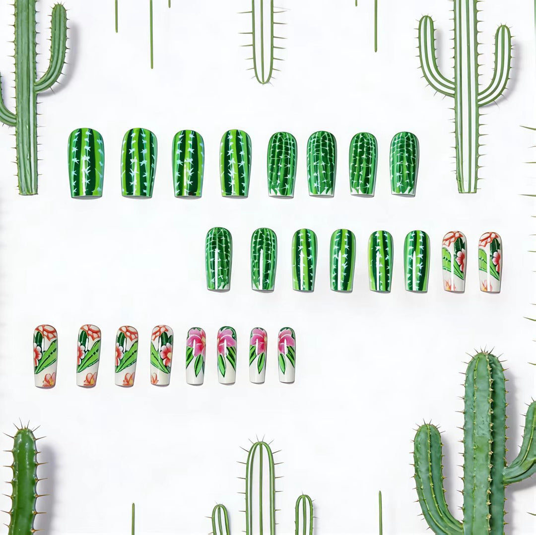 Decorative Floral Cactus Nail Art Kalsten
