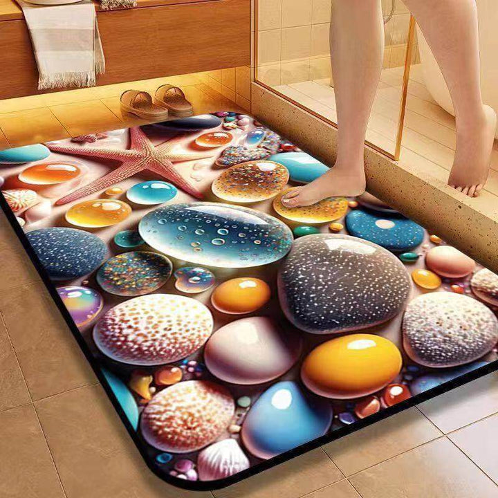 Natural Stone Patterned Bath Mat Kalsten