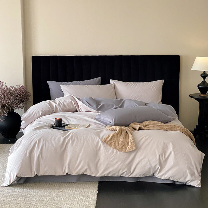 Bedding set made of cotton percale with a crinkled look and subtle texture
