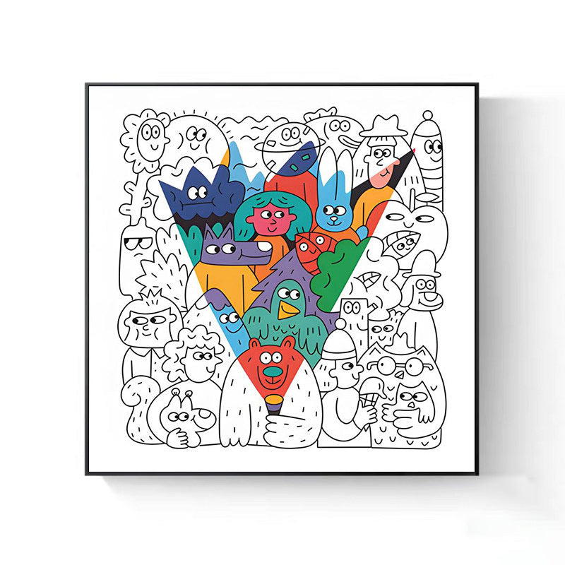 Playful Cartoon Character Canvas Artwork