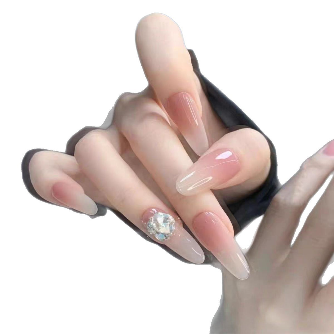 Stiletto Press-On Nail Set with Ombre Design and Rhinestone Accents Kalsten
