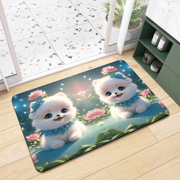 Adorable Pomeranian-Themed Bath Rug Kalsten