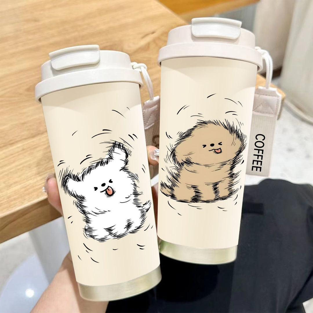 Ladies' insulated cup with funny animal motif and practical carrying handle Kalsten