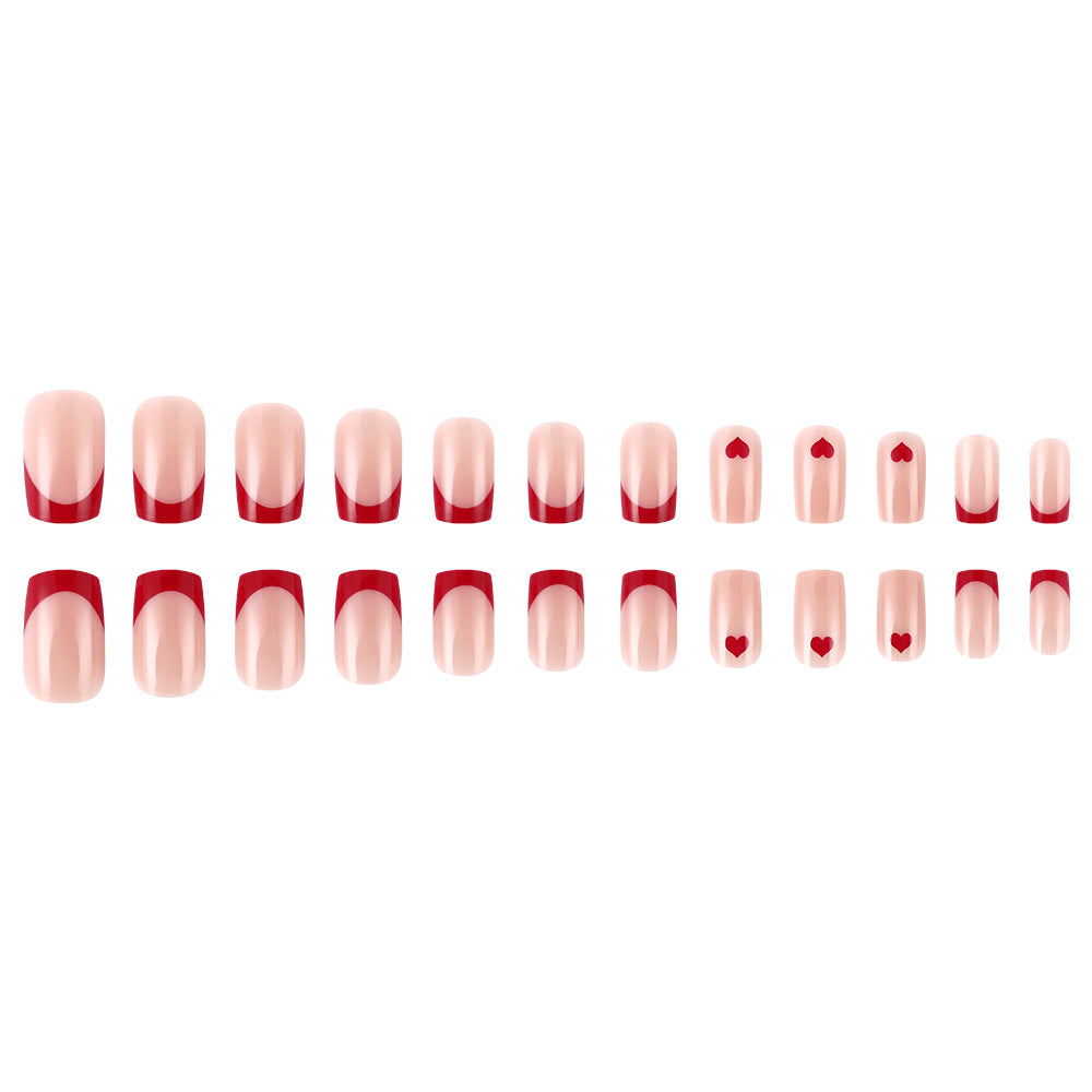 Heart-Embellished Press-On Nails Kalsten