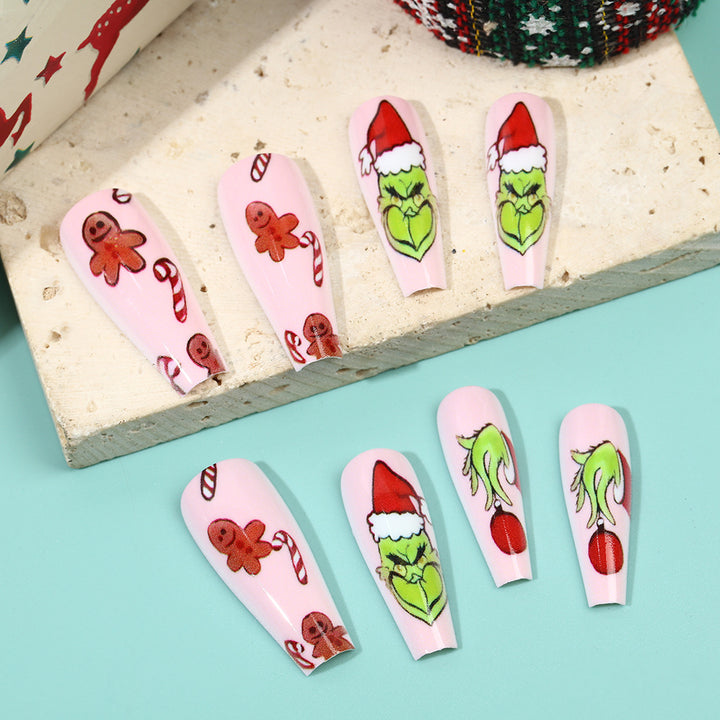 Artificial nail tips with festive Christmas designs Kalsten