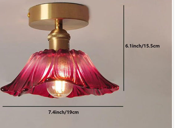 Vintage Glass Flush Mount Light
