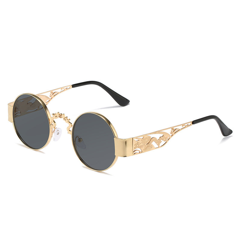 Women's artistic round sunglasses with elegant filigree frame Kalsten