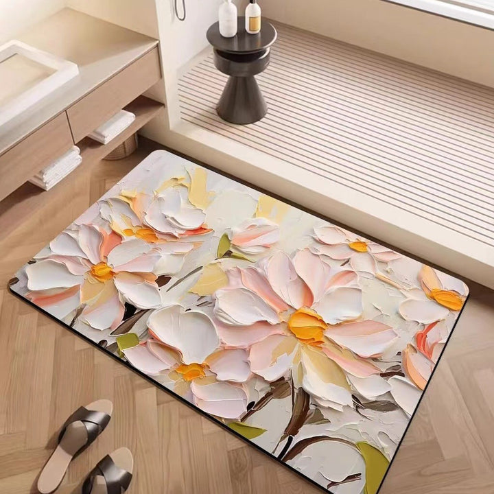 Luxury Textured Floral Bath Mat Kalsten
