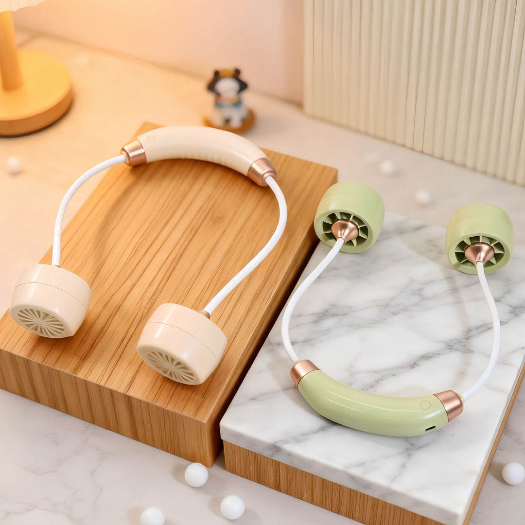 Women's portable neck fan with flexible holder and ergonomic design Kalsten