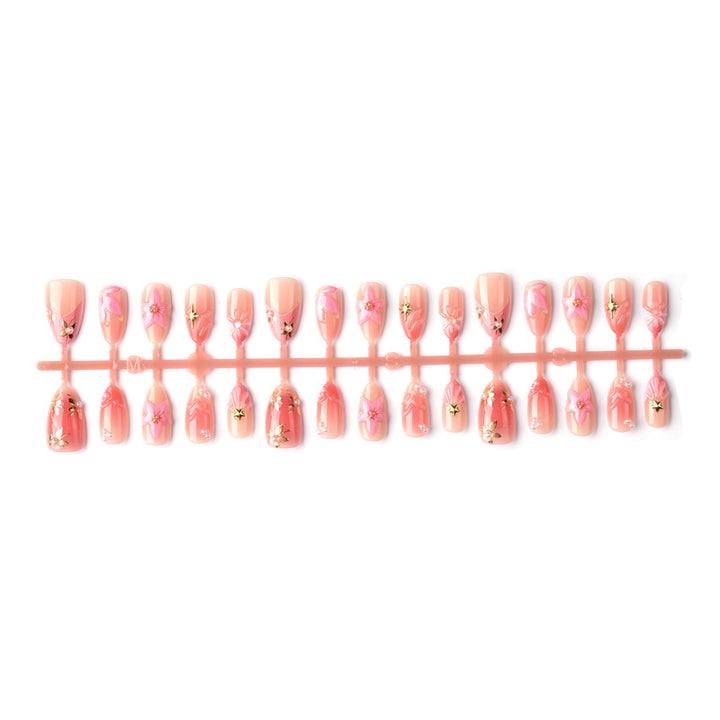 Floral Embellished Press-On Nail Art Kalsten