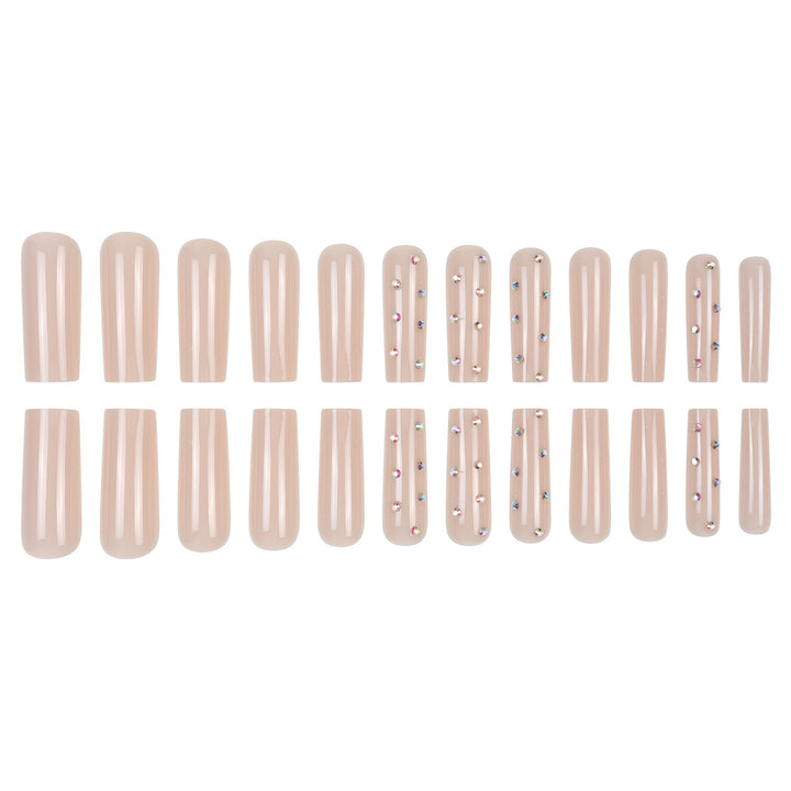 Decorative Long Press-On Nails with Rhinestone Accents Kalsten