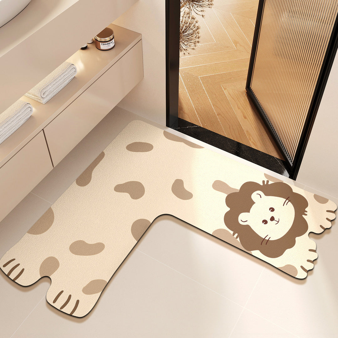 Cartoon-Themed Pet Design Bath Mat