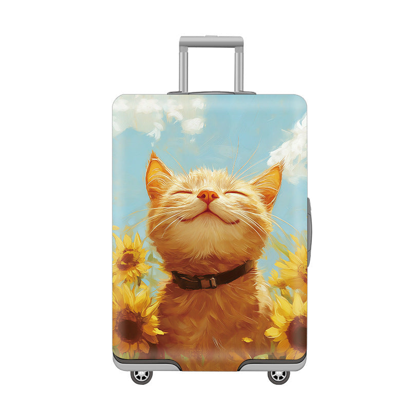 Women’s Hard Shell Suitcase with Cheerful Cat Design Kalsten