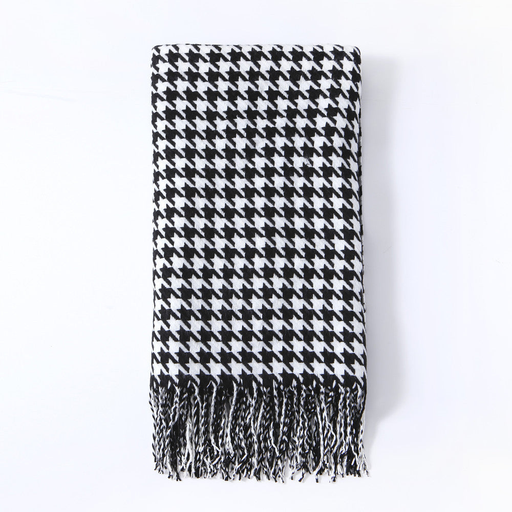 Stylish Houndstooth Pattern Throw Blanket Kalsten