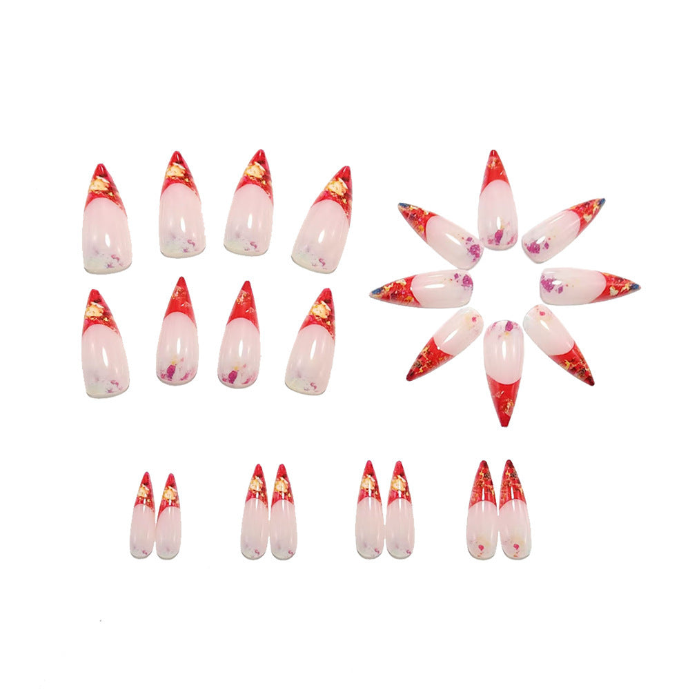 Artistic Nail Tips with Glitter and Ombre Effect Kalsten