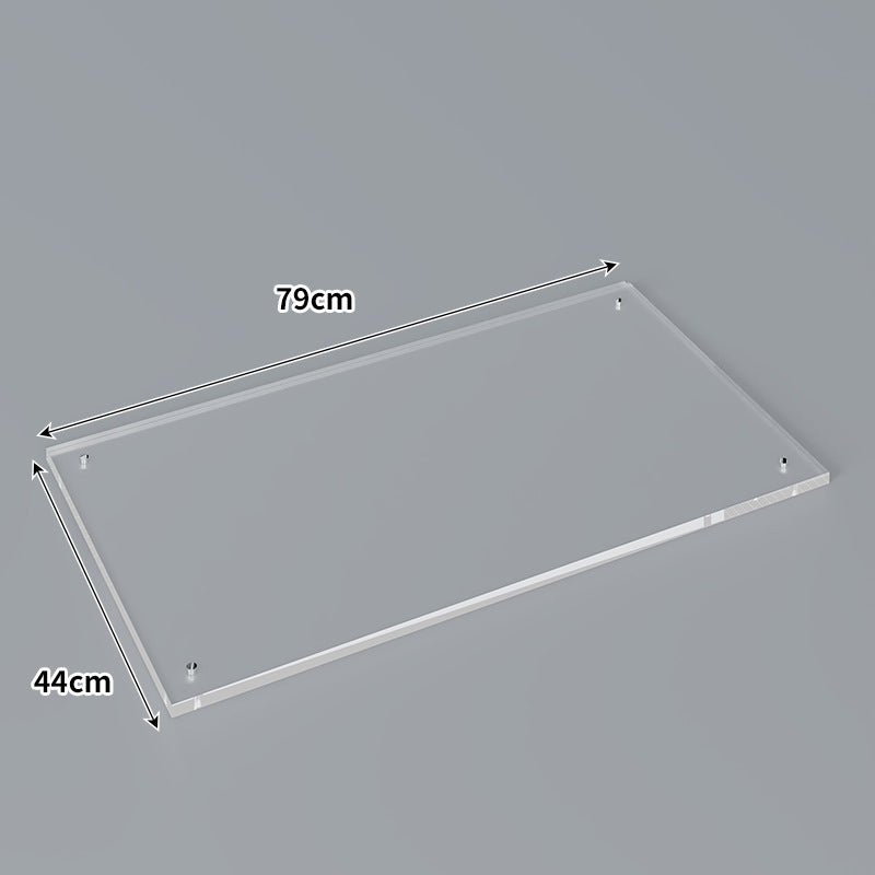Large Wall-Mounted Clear Acrylic Floating Display Shelf Panel with Pre-Drilled Standoffs