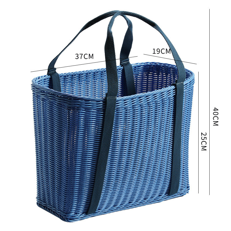 Unisex Robust braided shopping basket with comfortable fabric handles Kalsten