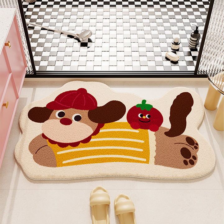 Panda-Themed Plush Bath Mat for Bathroom