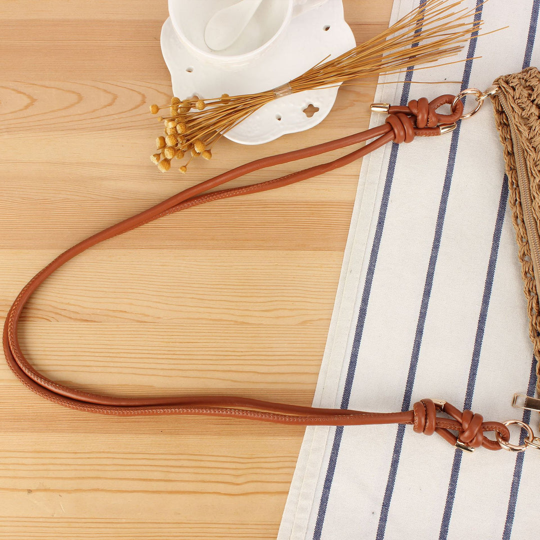 Braided Natural Material Handbag with Elegant Button Closure Kalsten