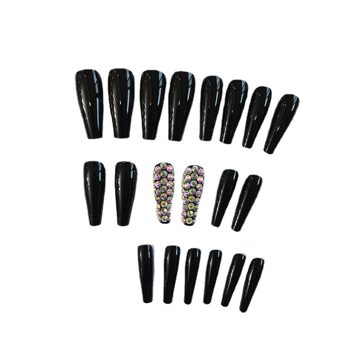 Glamorous Long Stiletto Press-On Nail Set with Rhinestone Accents