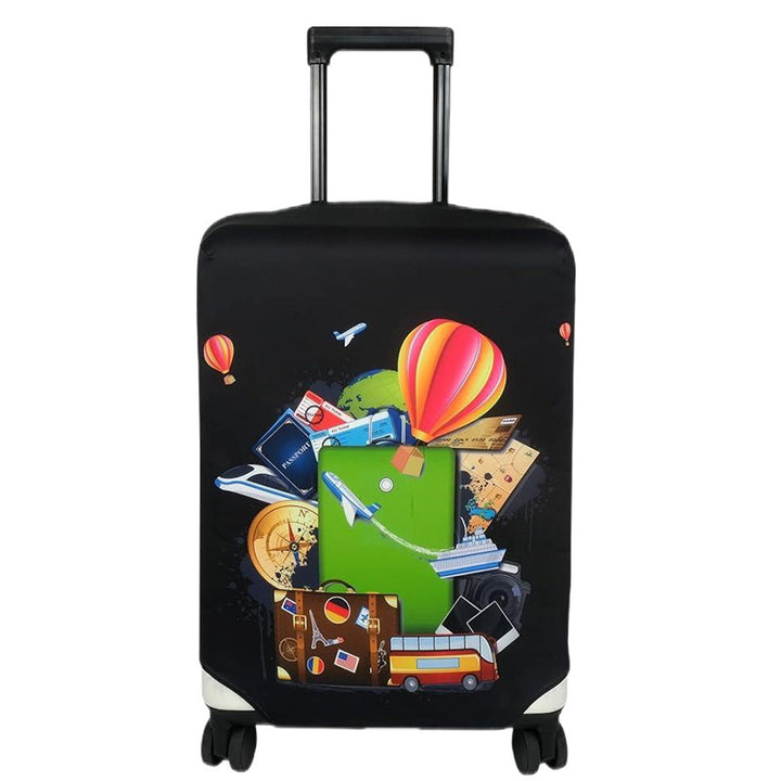 Unisex hard-shell cabin trolley with vintage travel illustration, 360° swivel wheels and telescopic handle Kalsten
