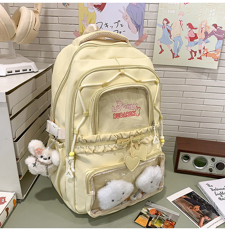 Transparent Front Pocket Casual Backpack Kalsten