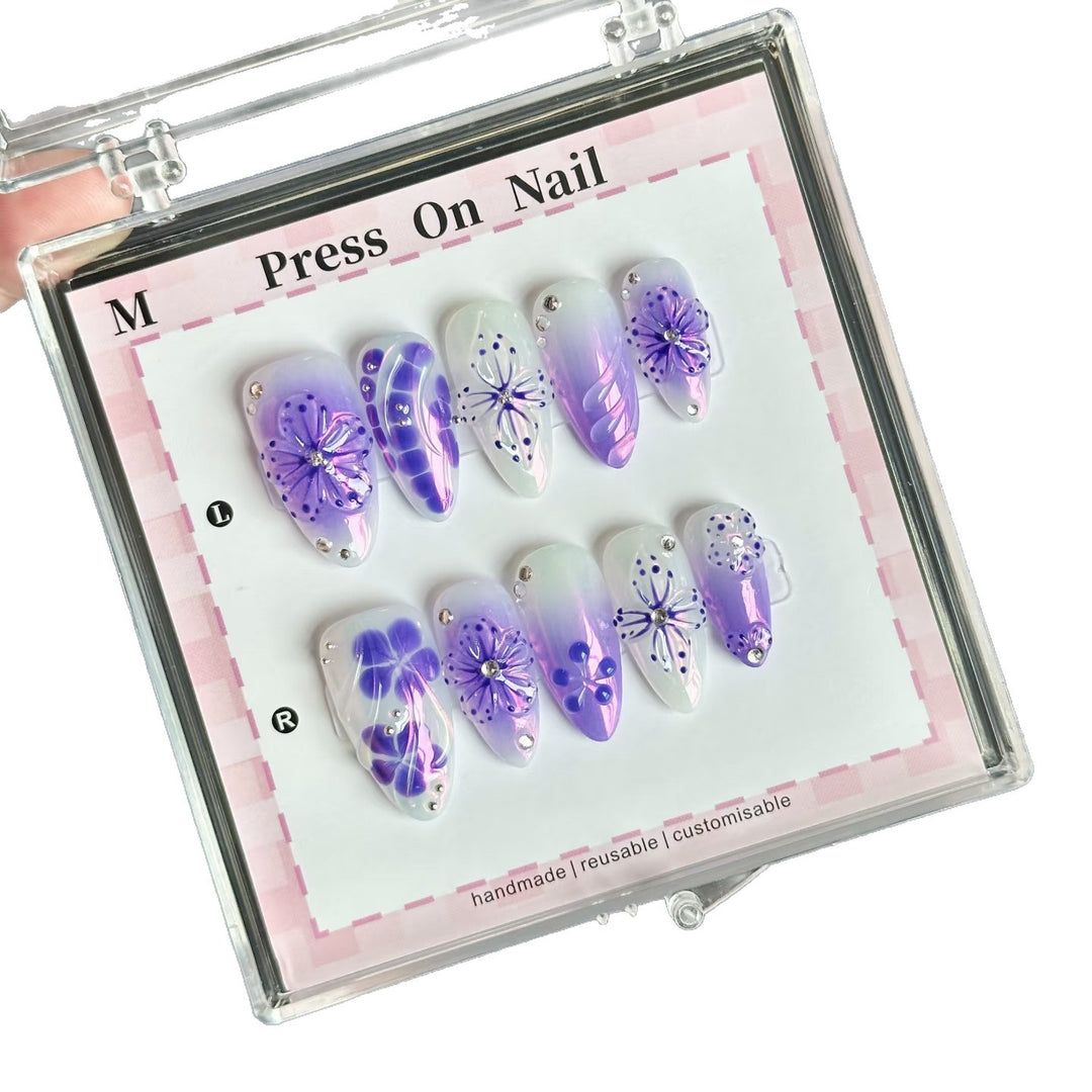 Artistic Floral Press-On Nail Set  1791773187