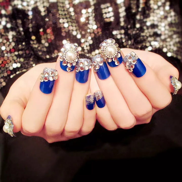 Glamorous Rhinestone-Embellished Press-On Nail Tips
