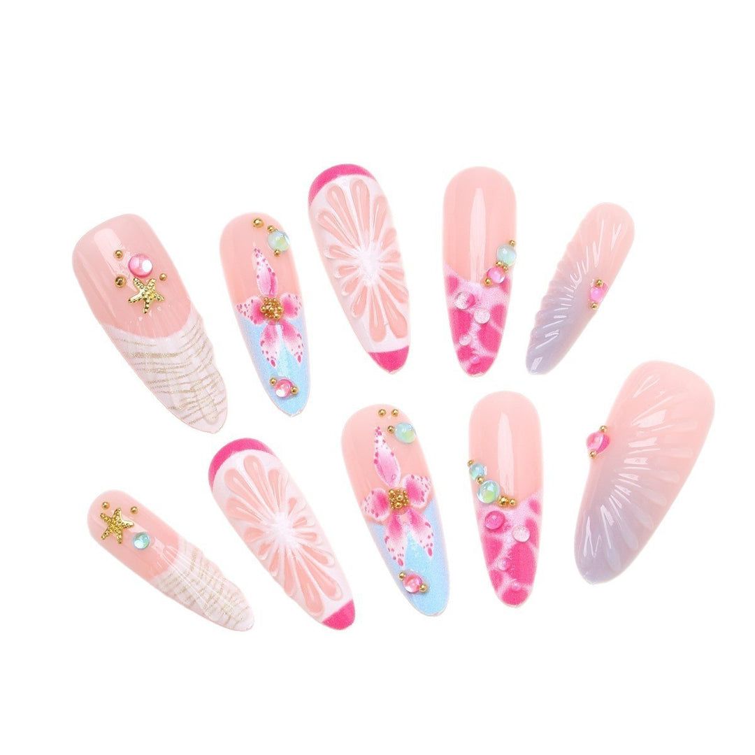 Artificial nail set with floral and cheerful design Kalsten