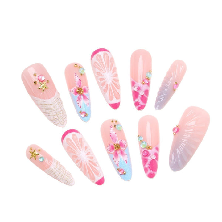Artificial nail set with floral and cheerful design Kalsten