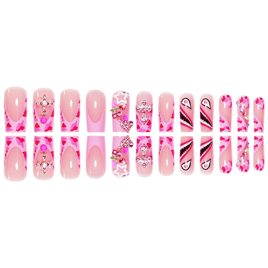 Artistic Decorative Press-On Nails with 3D Embellishments Kalsten