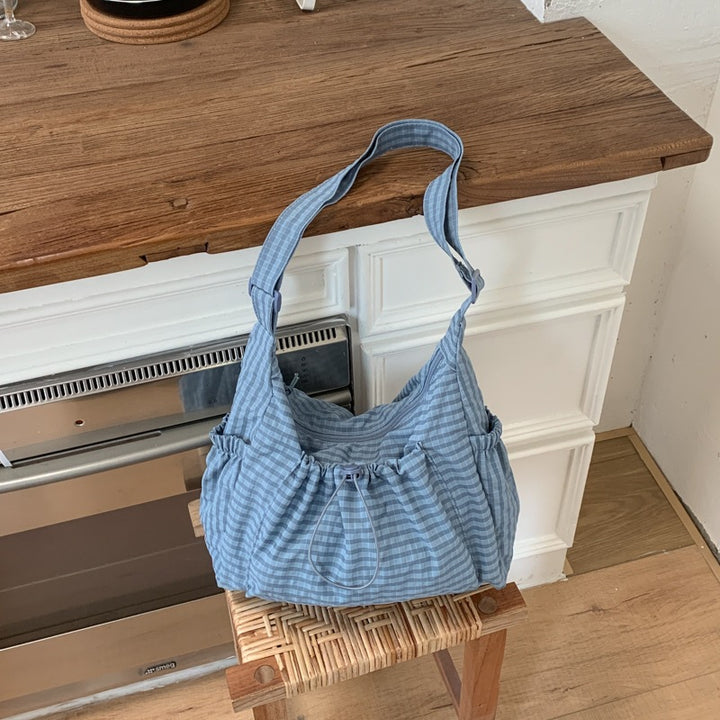 Casual Gingham Tote Bag