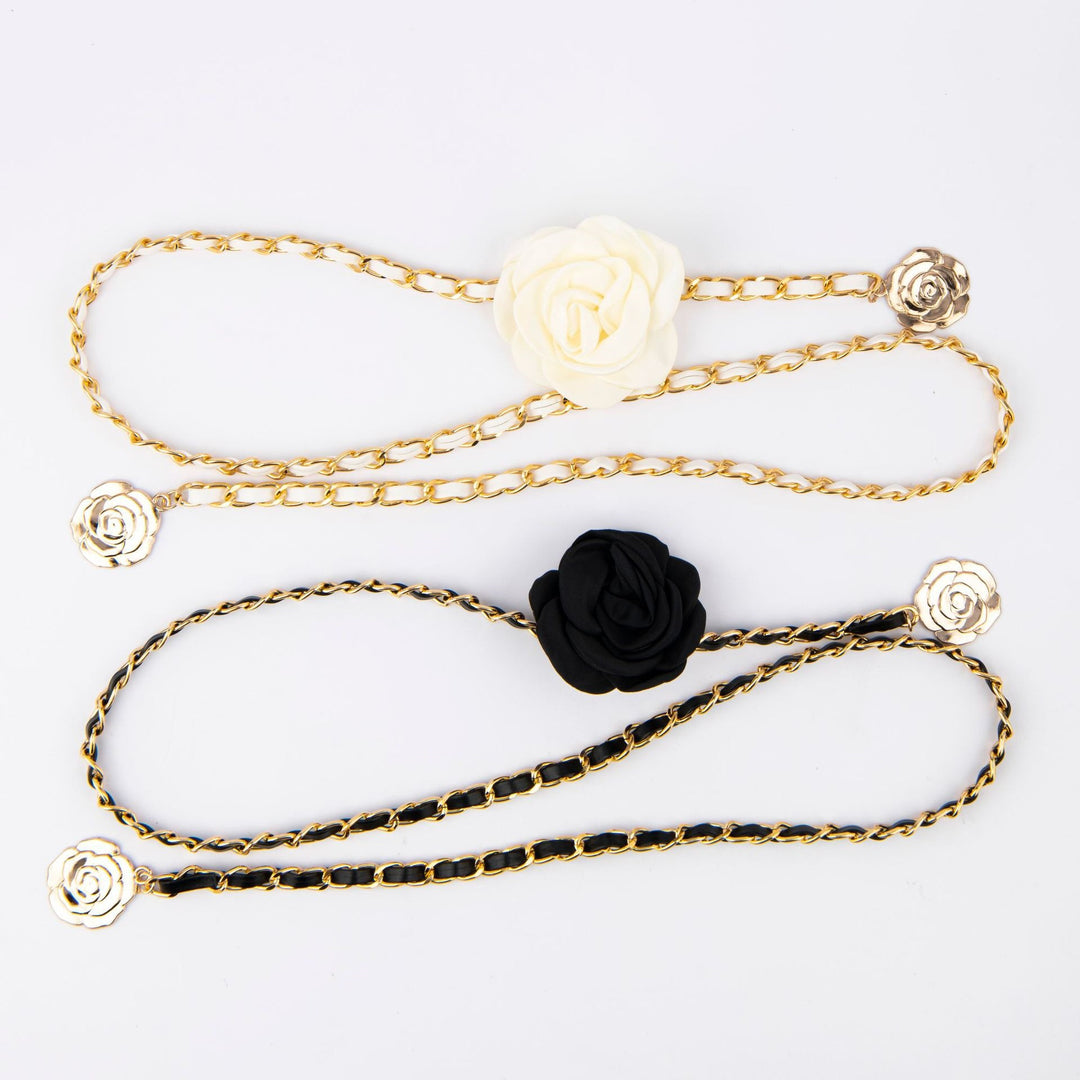 Fashionable chain belt with rose details Kalsten