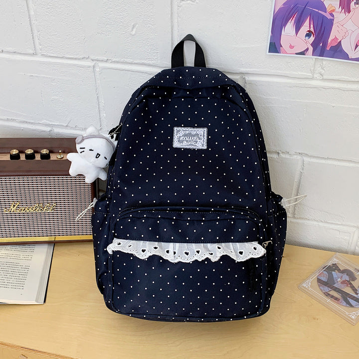 Playful Polka Dot Pattern School Backpack Kalsten