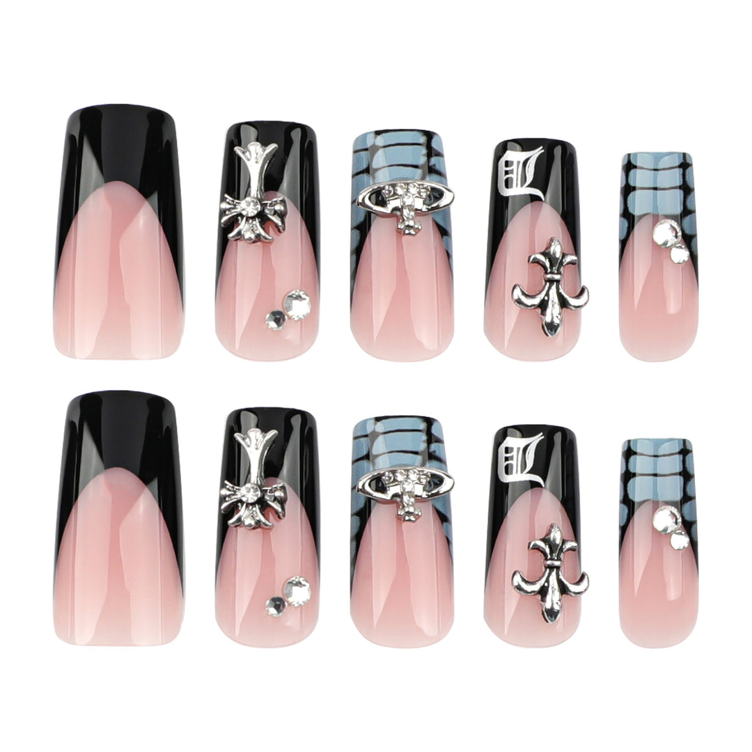 Glamorous artificial nail set with elaborate decorations Kalsten