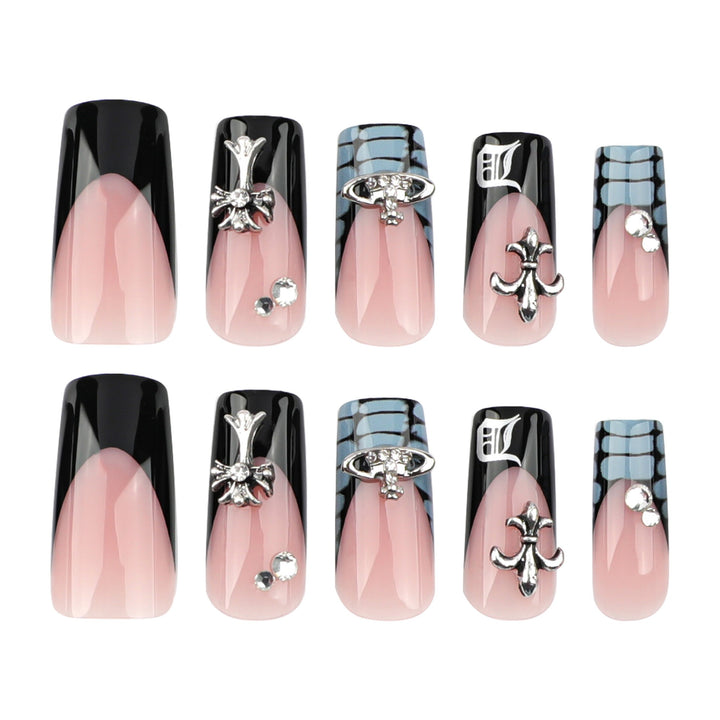 Glamorous artificial nail set with elaborate decorations Kalsten
