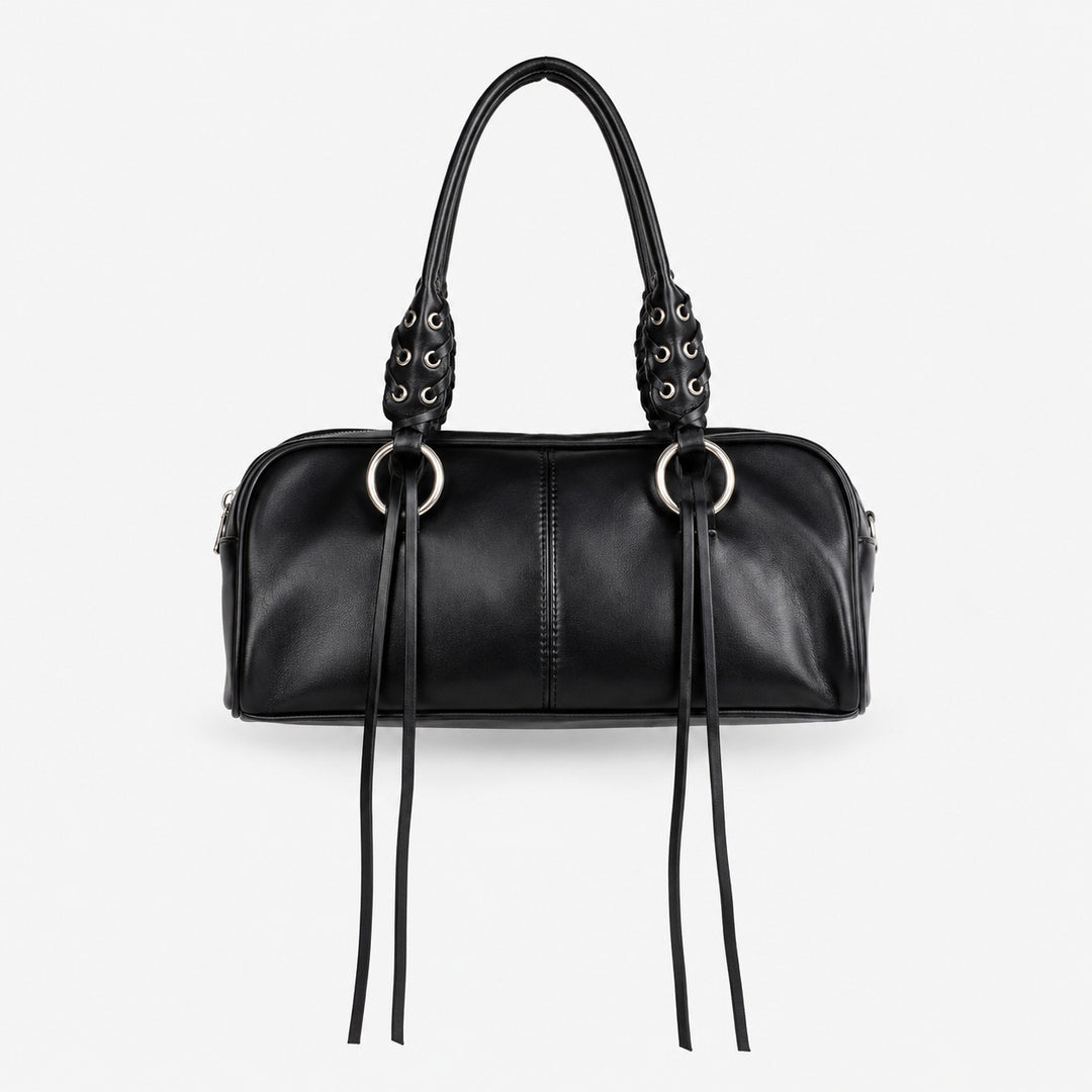 Luxurious Leather Handbag with Braided Straps