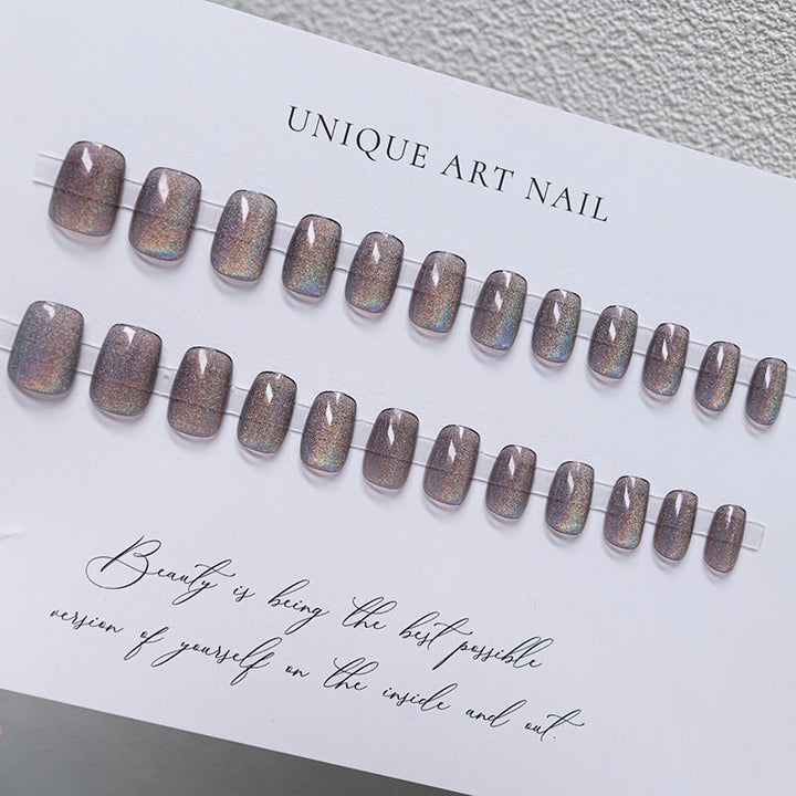 Elegant Holographic Press-On Nails