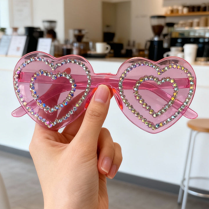 Rhinestone-Embellished Heart-Shaped Sunglasses Kalsten 1787141238
