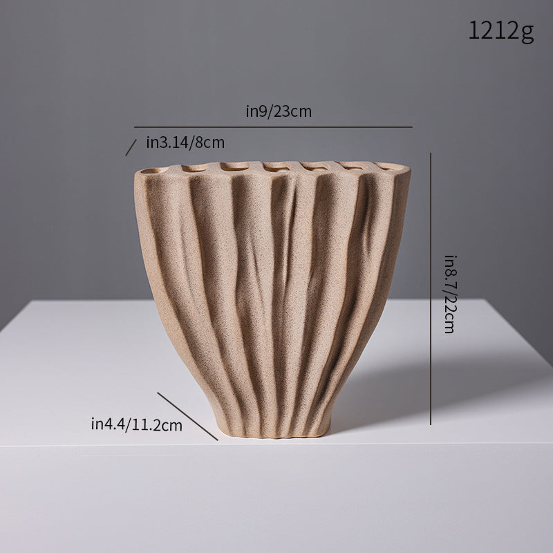 Sculptural Textured Ceramic Vase Kalsten