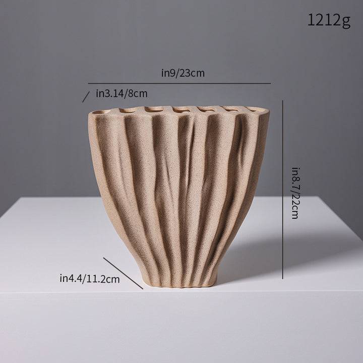 Sculptural Textured Ceramic Vase Kalsten