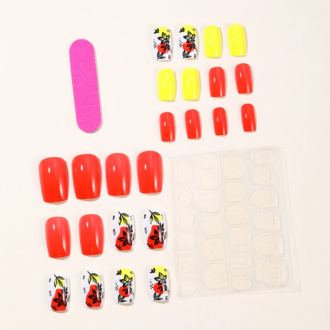 Artistic Floral Acrylic Nail Art Set Kalsten