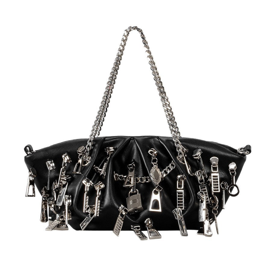 Decorative Chain-Accented Handbag